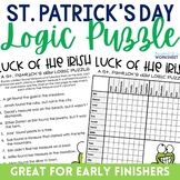 St. Patrick's Day Activity | Logic Puzzle