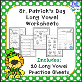St. Patrick's Day Long Vowel Word Family Worksheets and Ac
