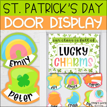 Preview of St. Patrick’s Day Lucky Charms Door Display/Bulletin Board -EDITABLE March Decor