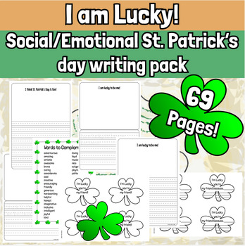 Preview of St Patrick's Day Lucky Clover Social Emotional Writing Activity & Bulletin Board