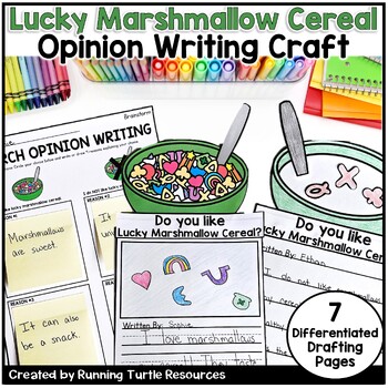 Preview of St. Patrick's Day Lucky Marshmallow Cereal Writing Craft, March Opinion Writing