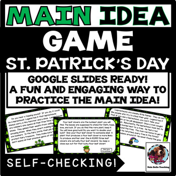 Preview of St. Patrick's Day Main Idea Game: Google Slides Ready