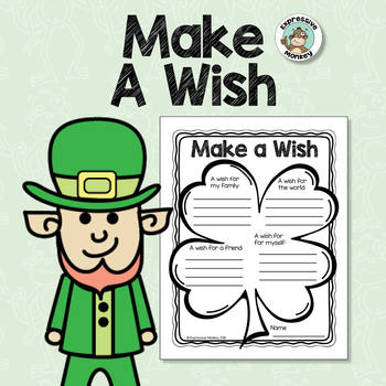 Preview of St. Patrick's Day - Make A Wish: Lucky 4-Leaf Clover • Writing Activity