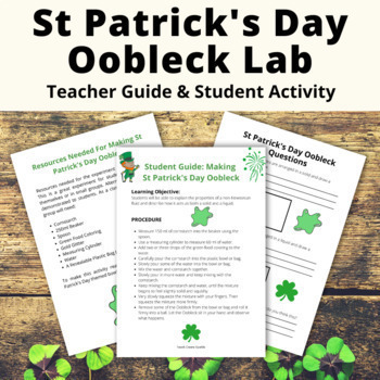 Preview of St Patrick's Day Making Oobleck | St Patrick's Day Science | States of Matter