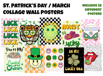 Preview of St. Patrick's Day / March Collage or Gallery Wall Posters
