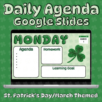 Preview of St. Patrick's Day March Daily Agenda Google Slides Templates