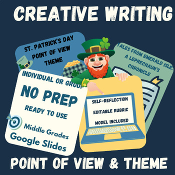 Preview of St. Patrick's Day March Leprechaun Creative Writing Point of View Theme NO PREP