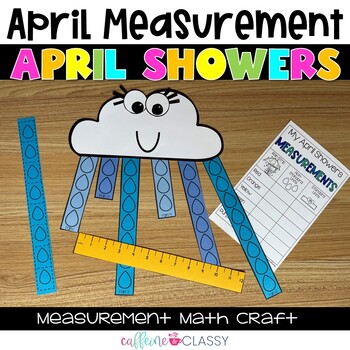 Preview of April Showers Measurement Math Craft | Kindergarten First and Second Grade