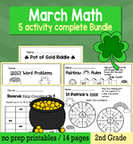 St. Patrick's Day March Math for 2nd Grade - NO PREP Packet