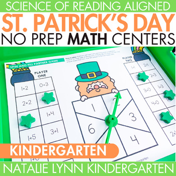 Preview of St. Patrick's Day March No Prep Math Center Mats Kindergarten Math Centers