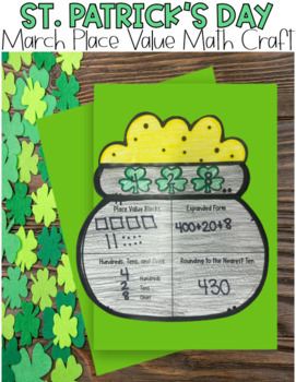 Preview of St. Patrick's Day March Place Value Math Craft