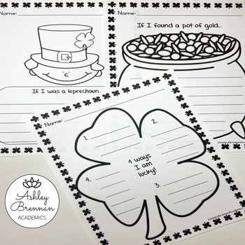 St. Patrick's Day March Writing Prompts / Bulletin Board FREE RESOURCE