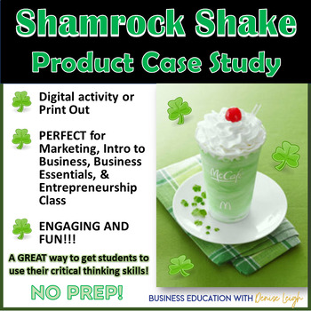 Preview of St. Patrick's Day Marketing Class SHAMROCK SHAKE Case Study Digital Activity
