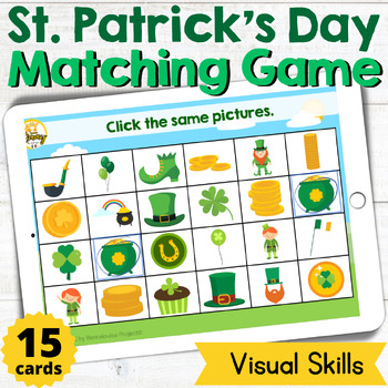 Preview of St. Patrick's Day Matching Game Visual Discrimination Boom Cards
