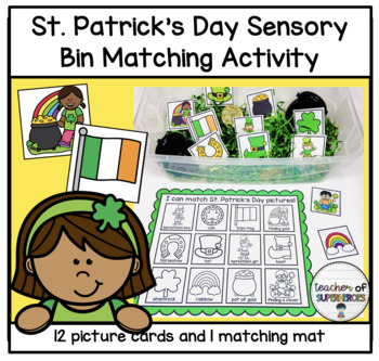 Preview of St. Patrick's Day Matching Game for Sensory Bin