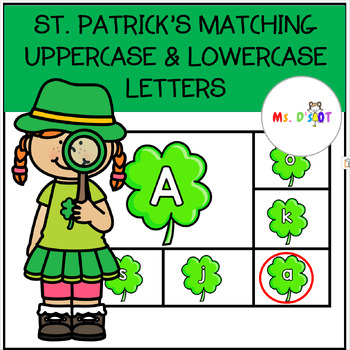 Preview of St. Patrick's Day Matching Uppercase and Lowercase Letters