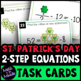 St. Patrick's Day Math 2-Step Equations Task Cards Activity