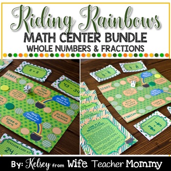 Preview of St. Patrick's Day Math Bundle- Fractions and Whole Number Operations