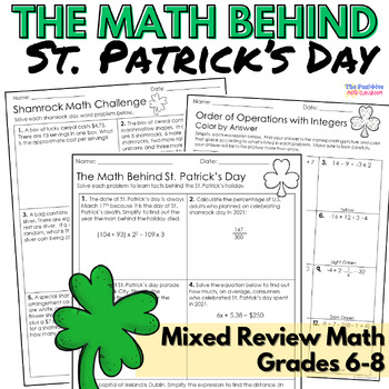 Preview of St. Patrick's Day Mixed Review Math