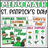 St. Patrick's Day Math Activities - Addition Math Menus