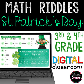 Preview of St. Patrick's Day Math Activities Google Slides St. Patty's Day Math