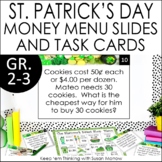St. Patrick's Day Math Activities - Money Math Menus and T