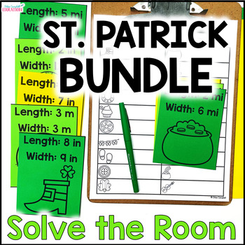 Preview of St. Patrick's Day Math Activities - Around the Room Scoot BUNDLE Scavenger Hunt