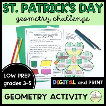 Preview of St. Patrick's Day Math Activity & Craft - 3rd 4th 5th Grade Geometry