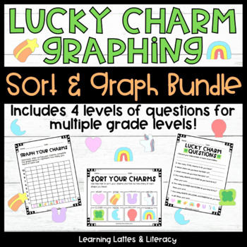 Preview of St. Patrick's Day Math Activity Luck Charm Graphing Graph and Sort March Math