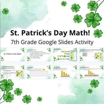 Preview of St. Patrick's Day Math Activity | Middle School Algebra & Geometry Review