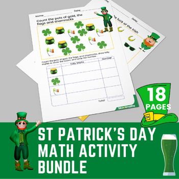 Preview of St Patrick's Day Math Worksheet and Activities for 2nd to 4th Grade