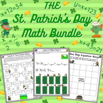 Preview of St. Patrick's Day Math Bundle | 6th and 7th Grade Activities / Centers