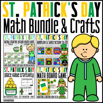Preview of St. Patrick's Day Math Bundle {Place Value} {Addition & Subtraction} {Graphing}