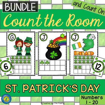 Preview of St. Patrick's Day Math Center | Count the Room 1 - 20 BUNDLE