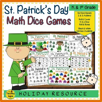 Preview of St. Patrick's Day Math Center Dice Games