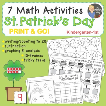 Preview of St. Patrick's Day Math Center Math Activities, Shamrock