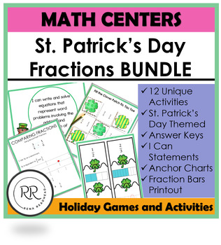 Preview of 12 St. Patrick's Day Fractions Activities for Math Centers or IP