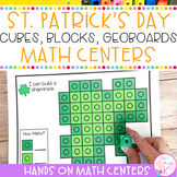 St. Patrick's Day Math Centers | Geoboards, Snap Cubes, an