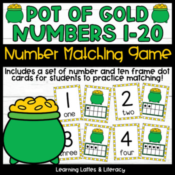 Preview of St. Patrick's Day Math Centers Leprechaun Trap Math Activity Number Matching