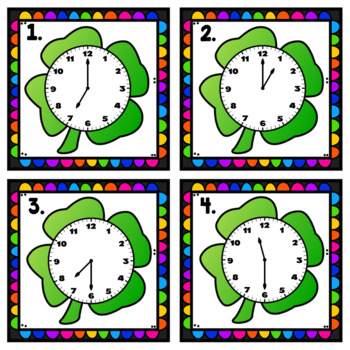 St. Patrick's Day Math Centers-Shamrock Clocks-Time to the Hour and ...