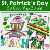 St. Patrick's Day Color by Number Math Activities - March 