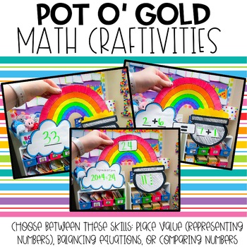 Preview of St. Patrick's Day Math Craft | Rainbow Math Craft | Pot of Gold Math Activity
