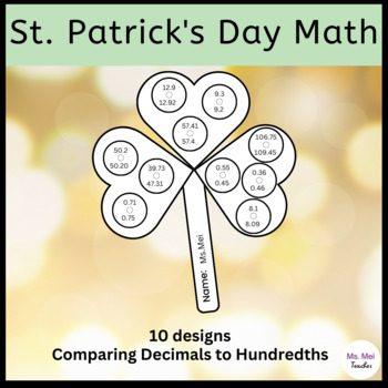 Preview of St. Patrick's Day Math Crafts - Comparing Decimals to Hundredths