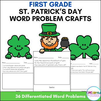 Preview of St. Patrick's Day Math Crafts - Differentiated Word Problem Crafts