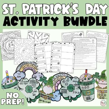 Preview of St. Patrick's Day Math Crafts and Reading Activity Bundle