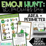 St. Patrick's Day Math Emoji Area Perimeter Activity 3rd Grade