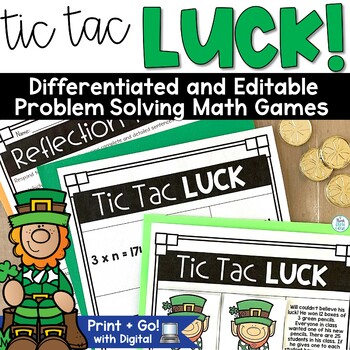 Preview of St Patrick's Day Math Games Centers St. Patty's Day Multi Step Problems 