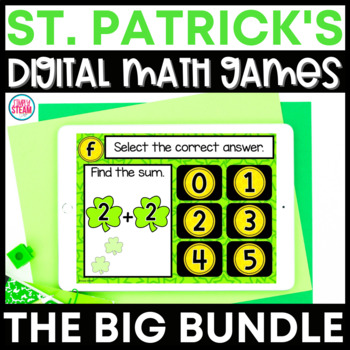 Preview of St. Patrick's Day Math Games | GOOGLE Classroom Bundle