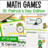 St. Patrick's Day Math Games for 4th Grade - Fractions, Mu