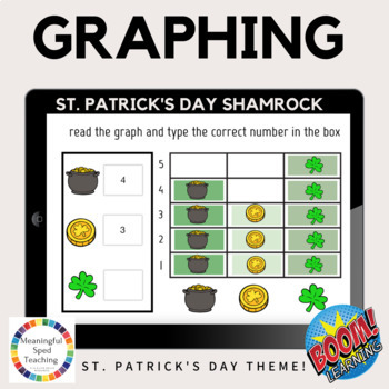 Preview of St. Patrick's Day Math Graphing Boom Cards™